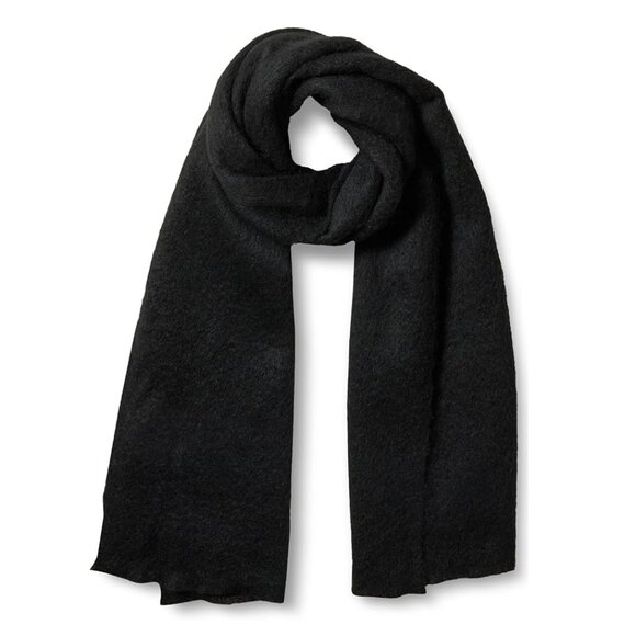Brushed Textured Winter Scarf Wrap Black - Picture 2 of 8